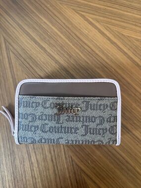 Juicy Couture Brown Logo Zip Wallet with Pink Trim Y2K Style